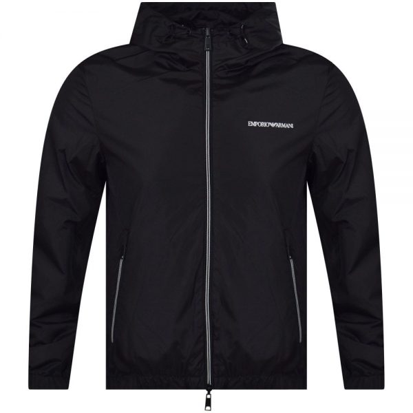 EMPORIO ARMANI Black/White Logo Reversible Blouson Jacket | Tucksons
